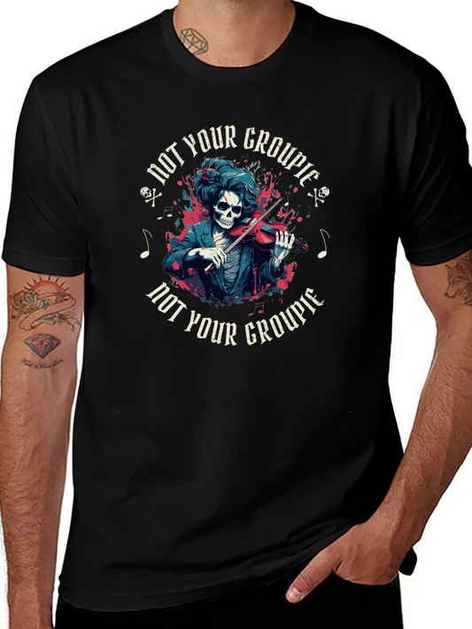 Not Your Groupie Skeleton Violinist Black T-Shirt