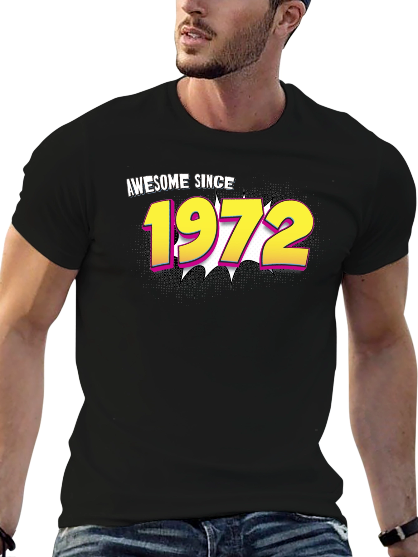Awesome Since 1972 Black Graphic Tee