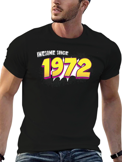 Awesome Since 1972 Black Graphic Tee