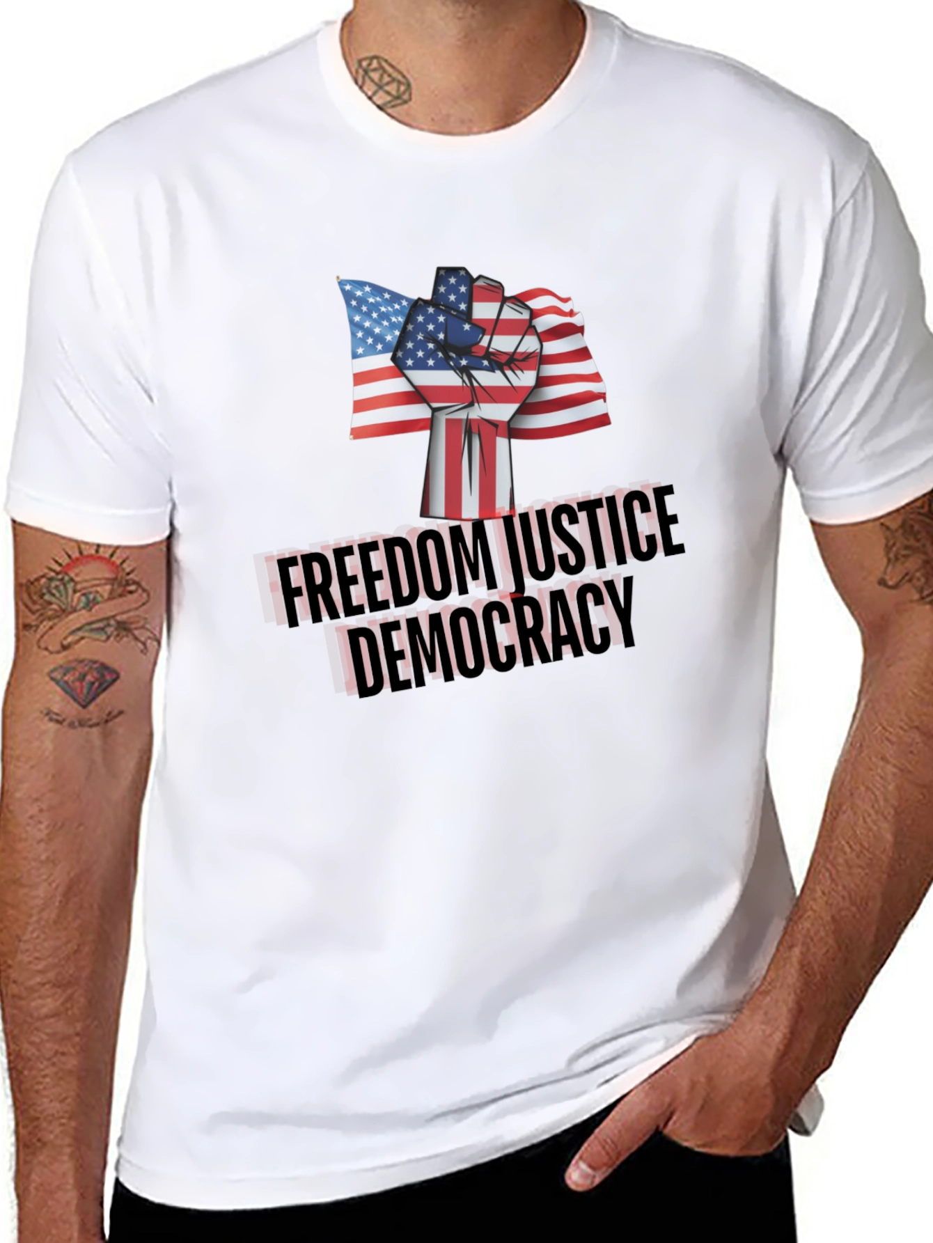 Freedom Justice Democracy T-Shirt Patriotic Tee