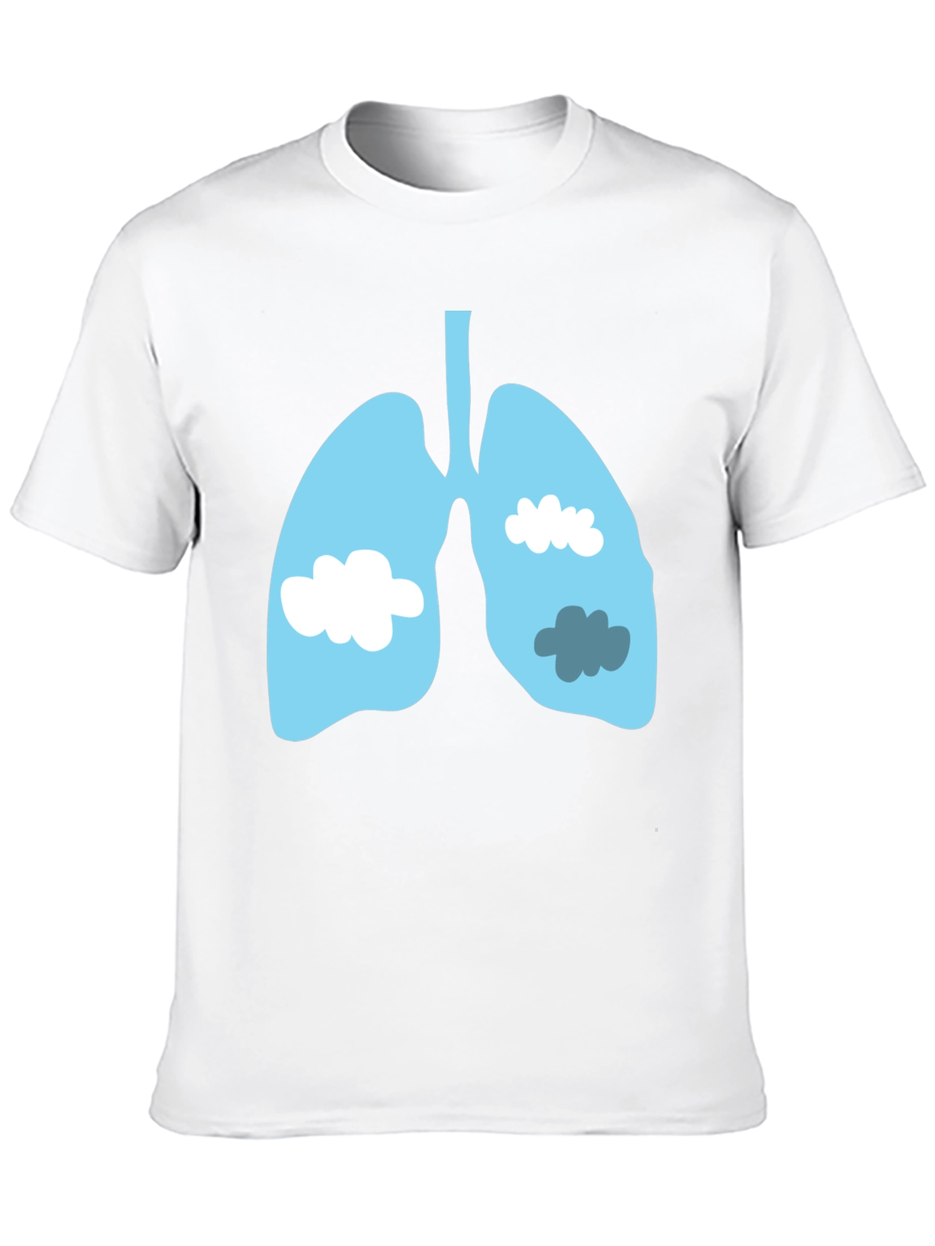 Lungs & Clouds Graphic Tee - Black Cotton T-Shirt