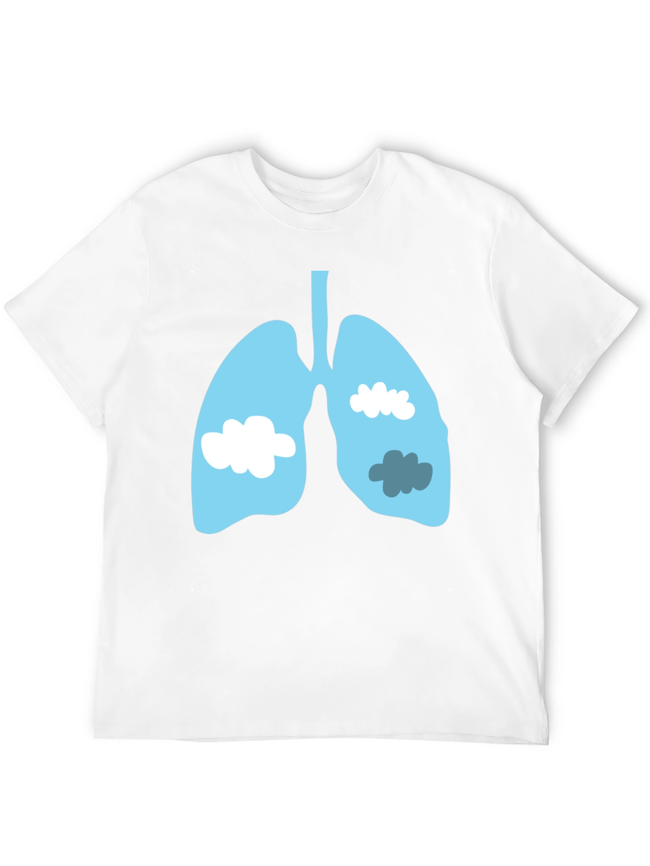 Lungs & Clouds Graphic Tee - Black Cotton T-Shirt