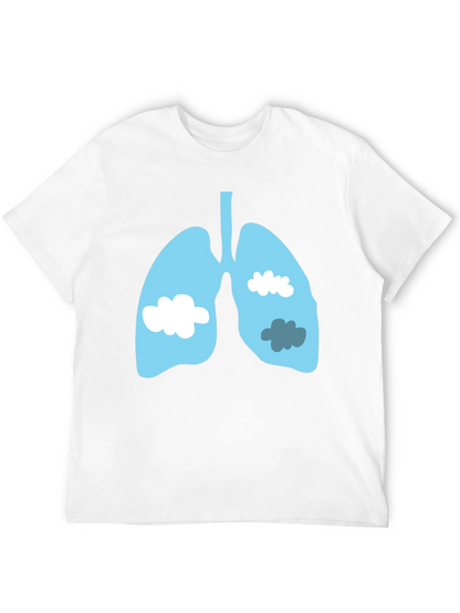 Lungs & Clouds Graphic Tee - Black Cotton T-Shirt