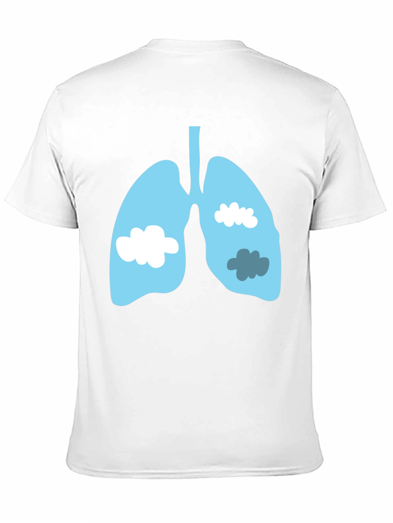 Lungs & Clouds Graphic Tee - Black Cotton T-Shirt
