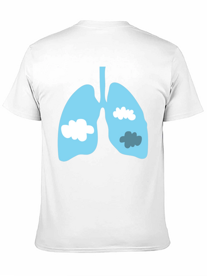 Lungs & Clouds Graphic Tee - Black Cotton T-Shirt