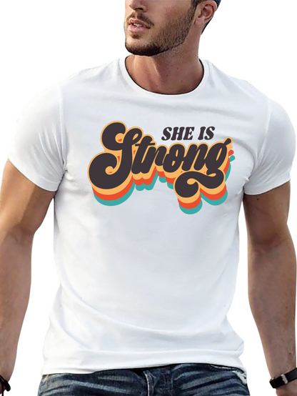 She is Strong Retro Graphic T-Shirt
