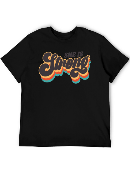 She is Strong Retro Graphic T-Shirt