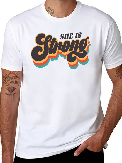 She is Strong Retro Graphic T-Shirt