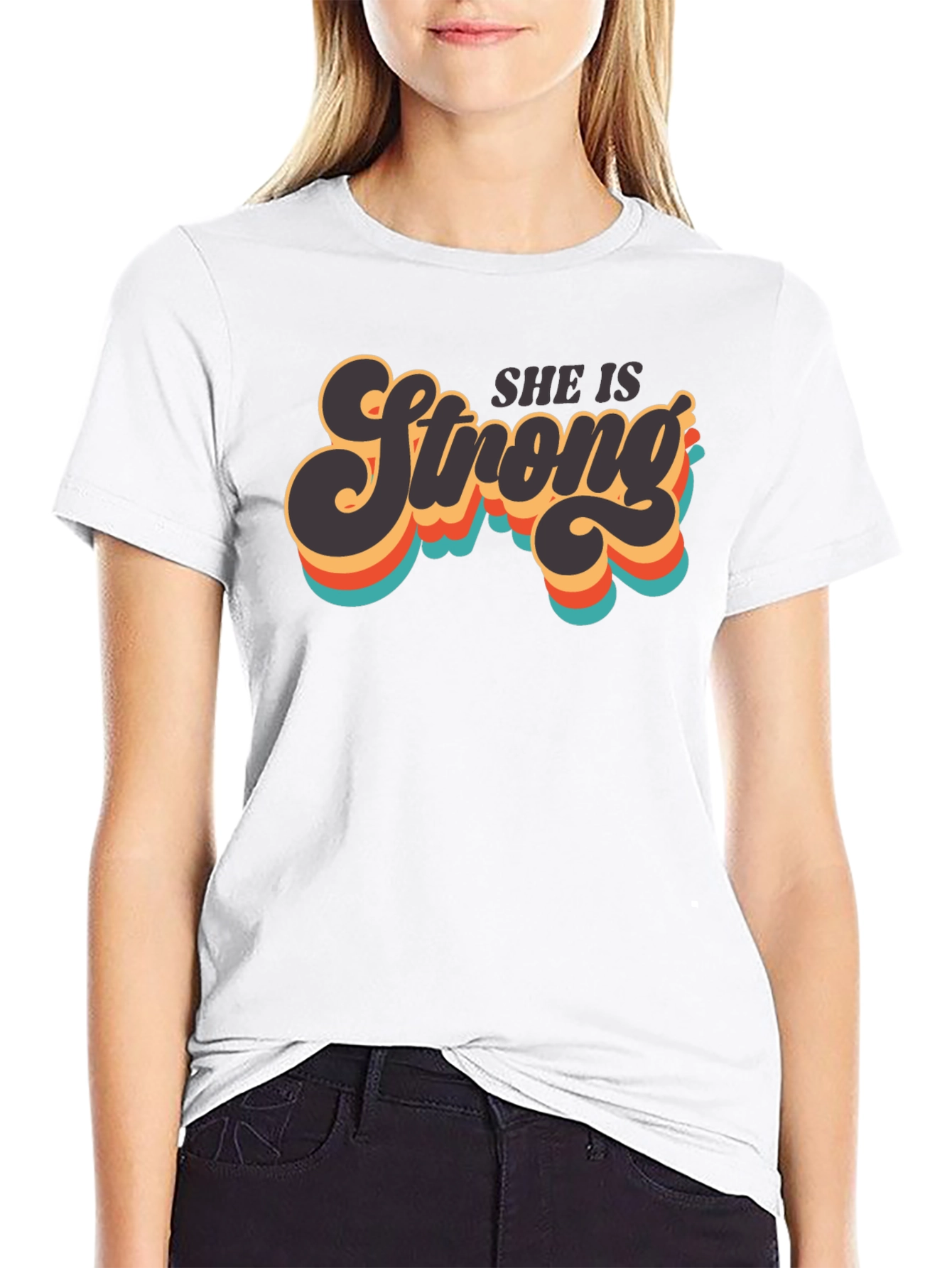 She is Strong Retro Graphic T-Shirt