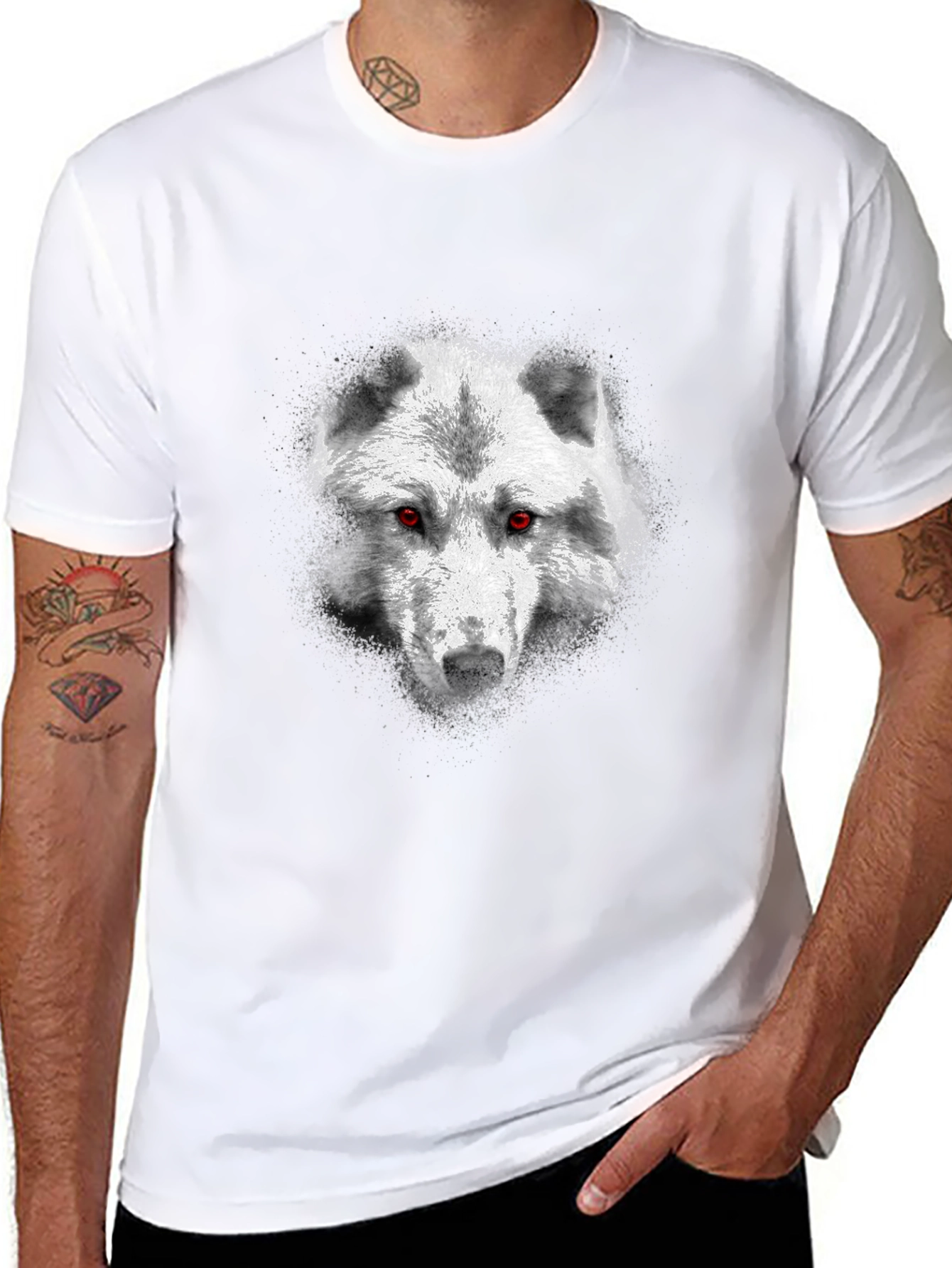 Wolf Head Graphic Black T-Shirt