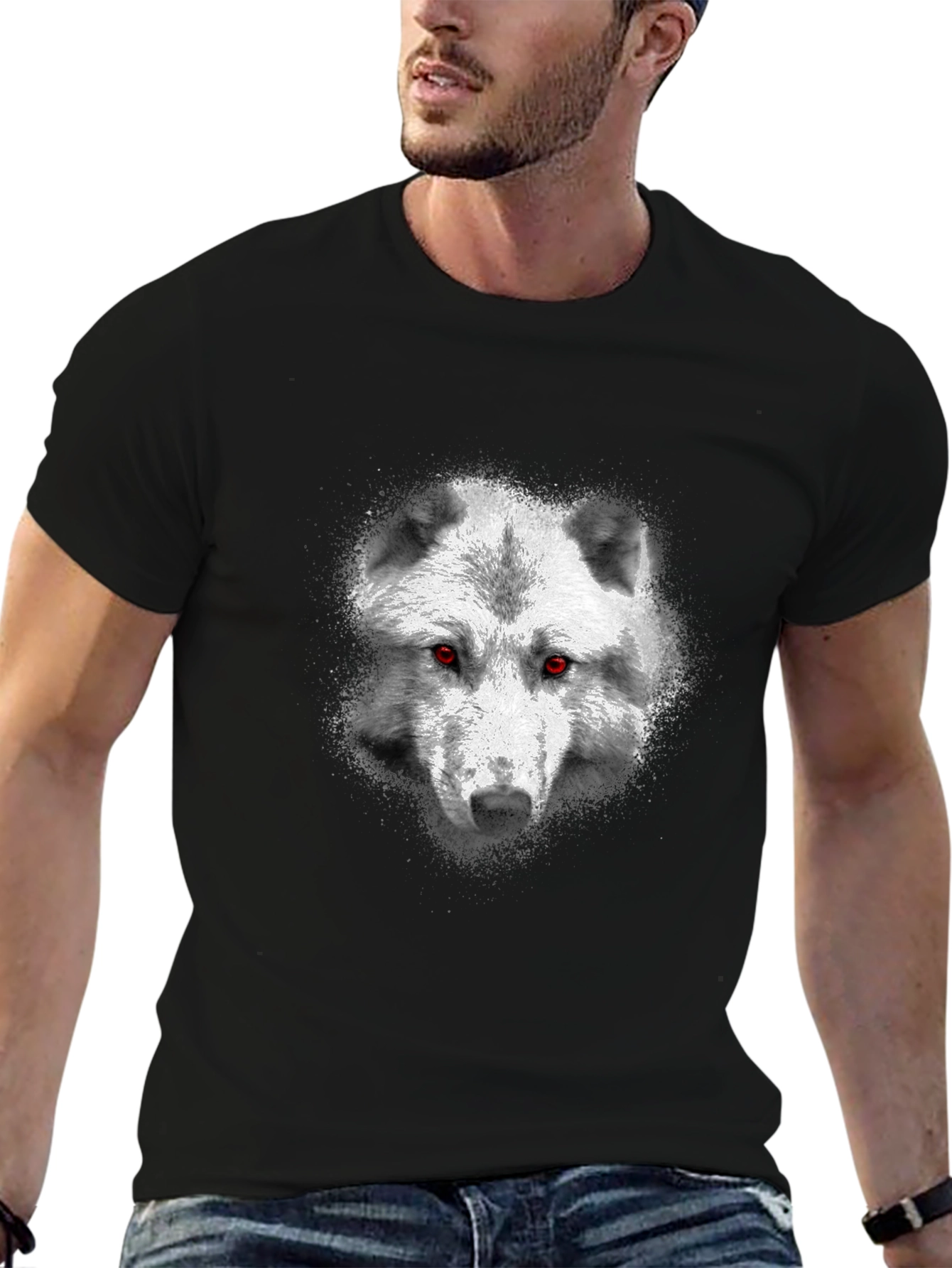 Wolf Head Graphic Black T-Shirt