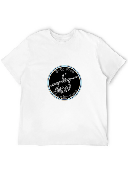 Stay Cute and Play Flute Black Graphic Tee