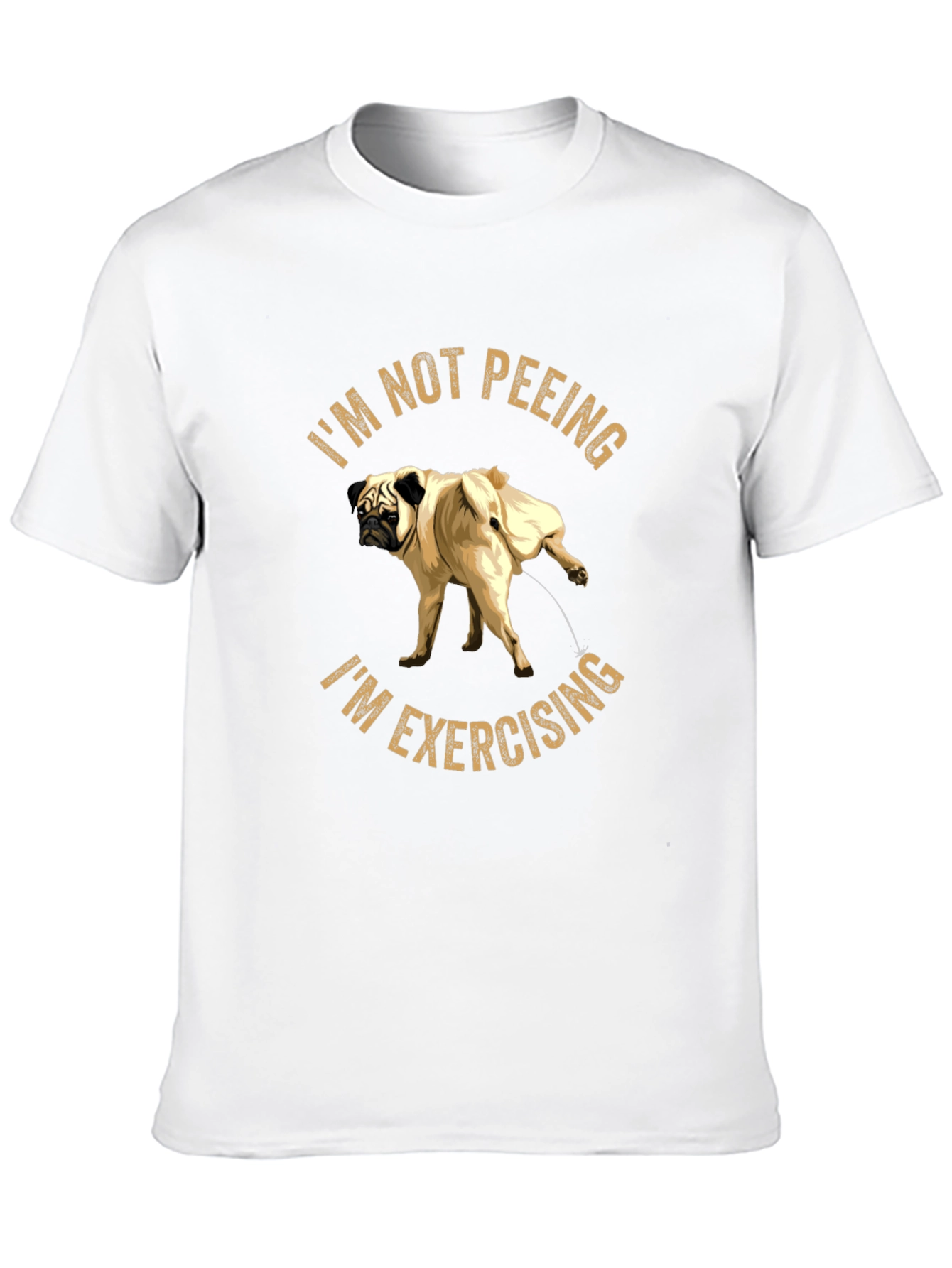 Funny Pug Exercising Black T-Shirt