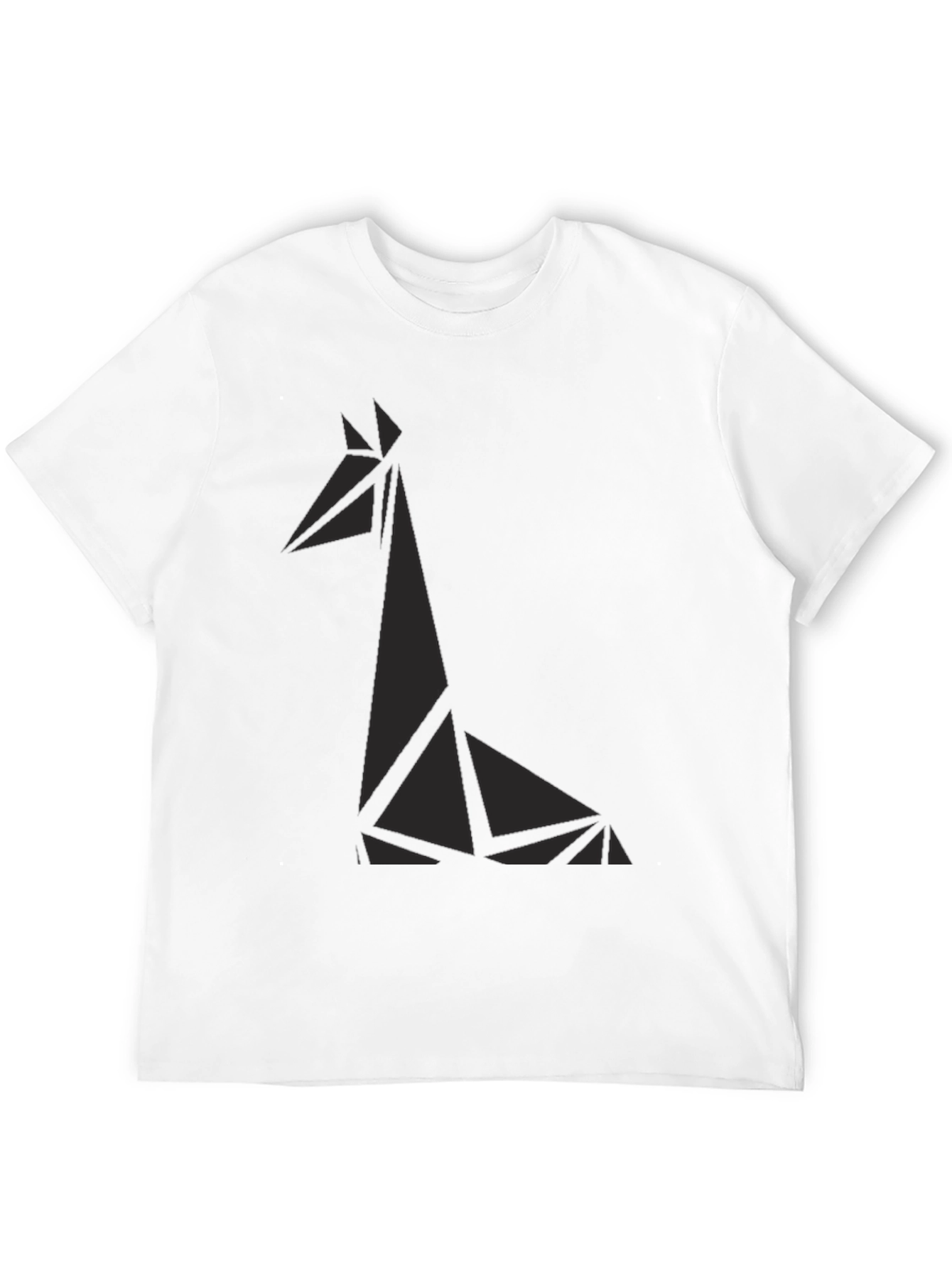 Geometric Giraffe Graphic Tee - Black