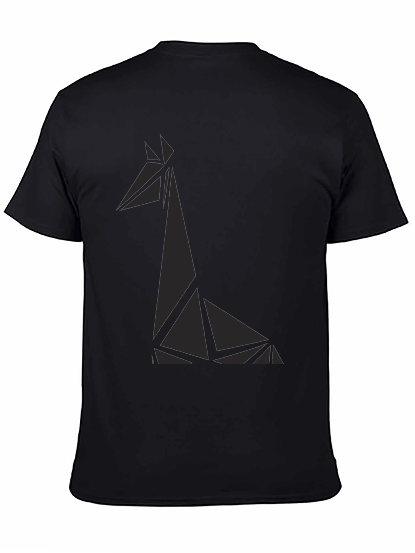 Geometric Giraffe Graphic Tee - Black