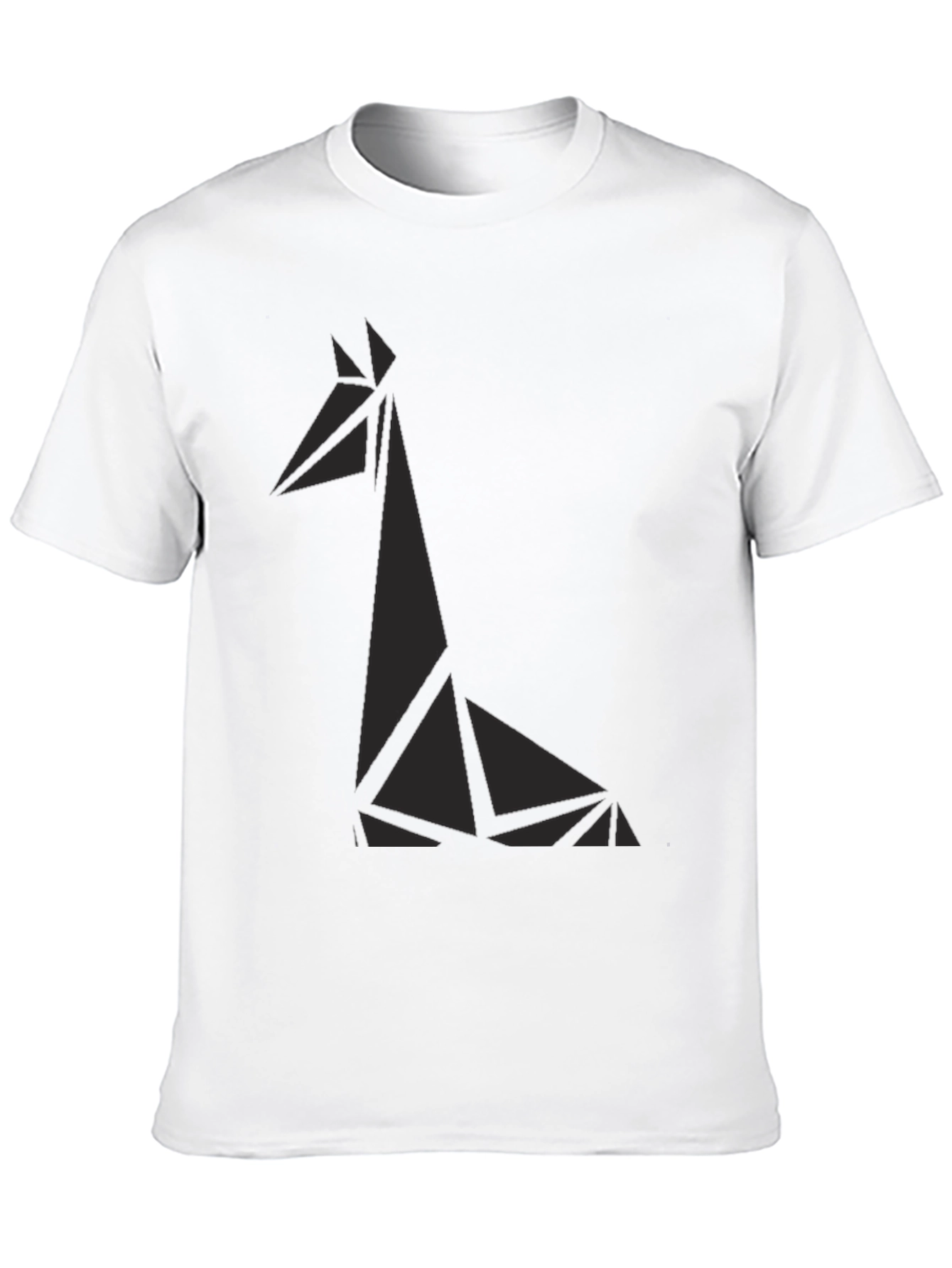 Geometric Giraffe Graphic Tee - Black