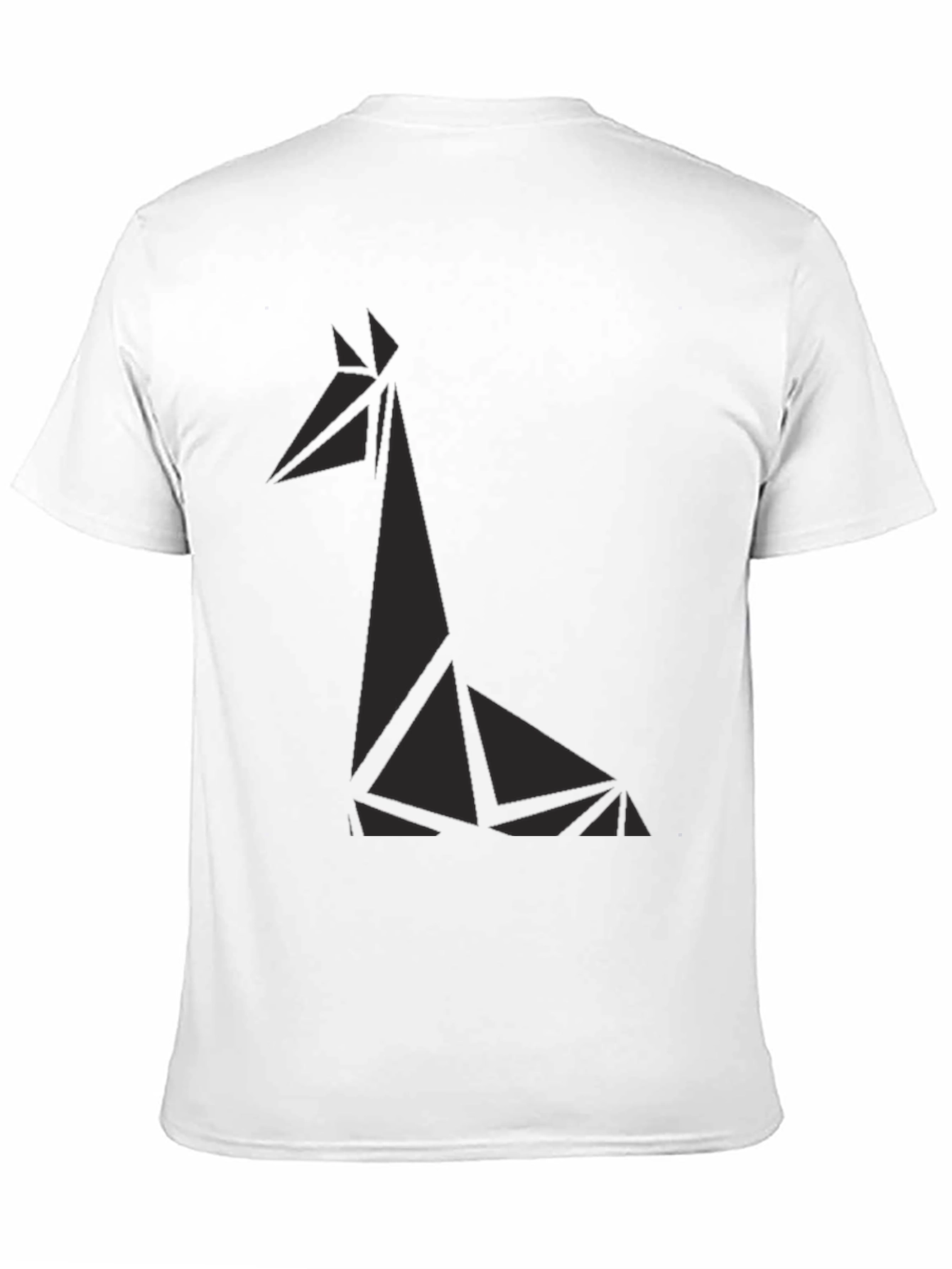 Geometric Giraffe Graphic Tee - Black