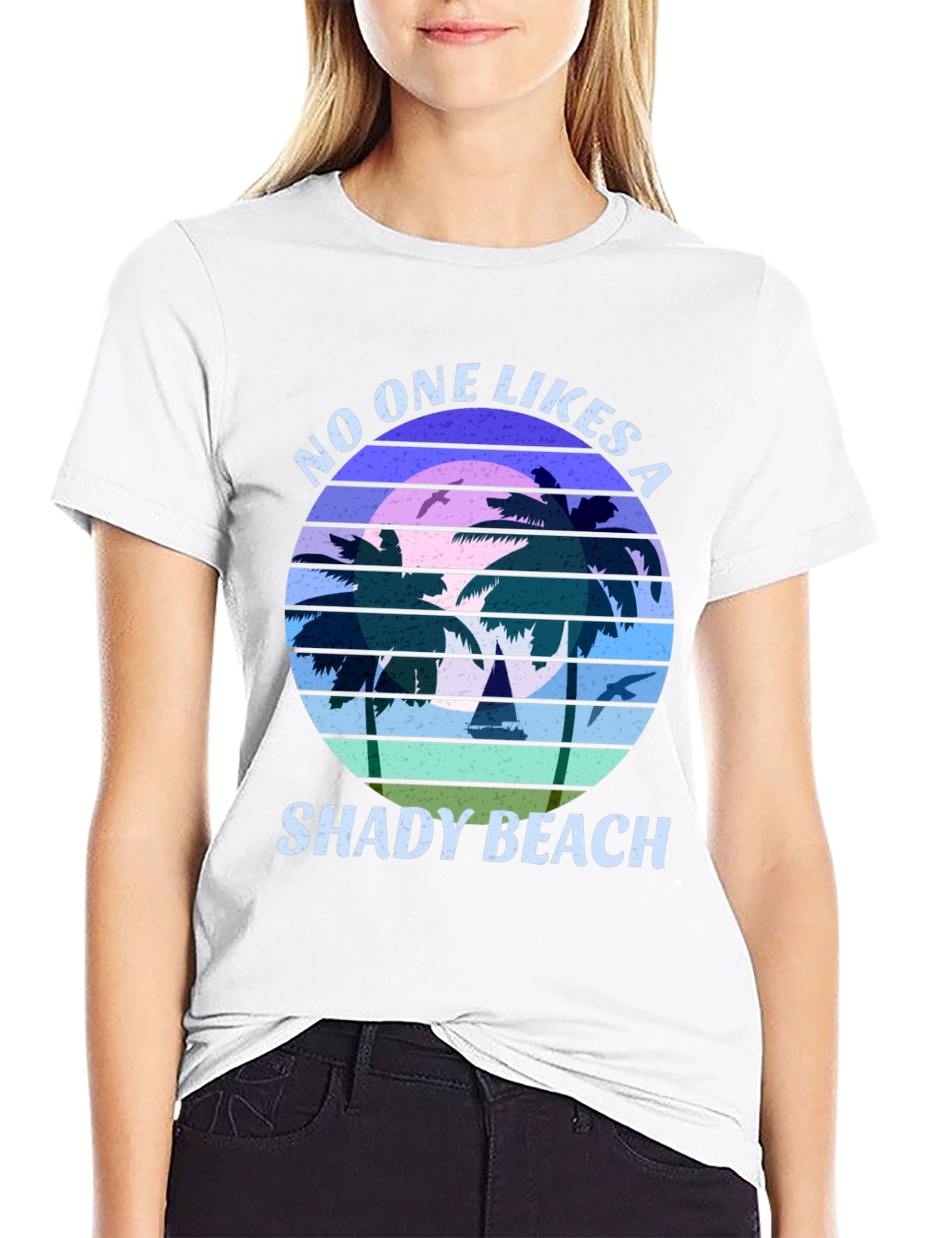 Shady Beach Graphic Tee - Retro Style
