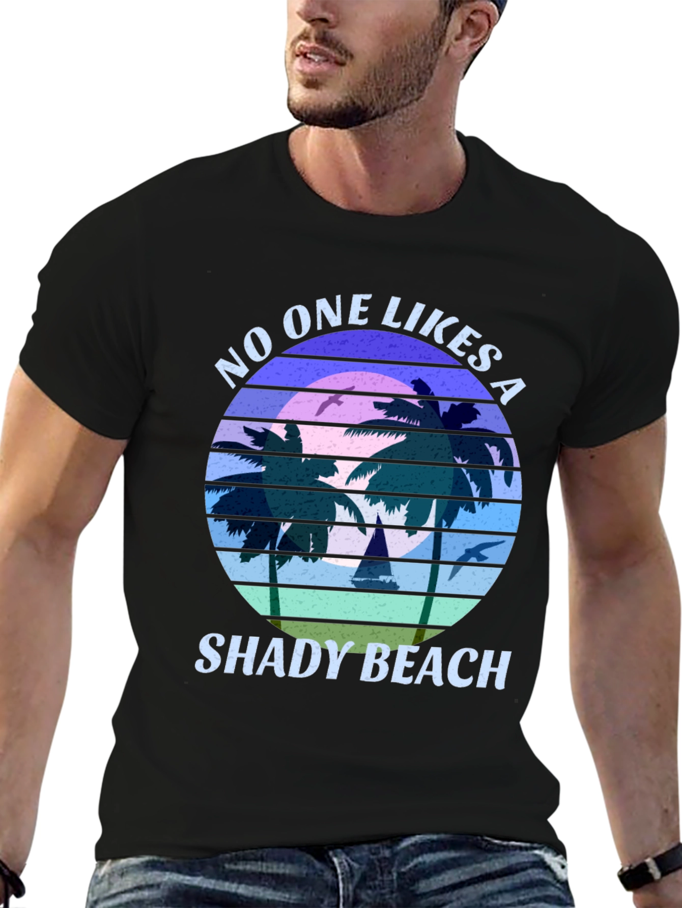 Shady Beach Graphic Tee - Retro Style