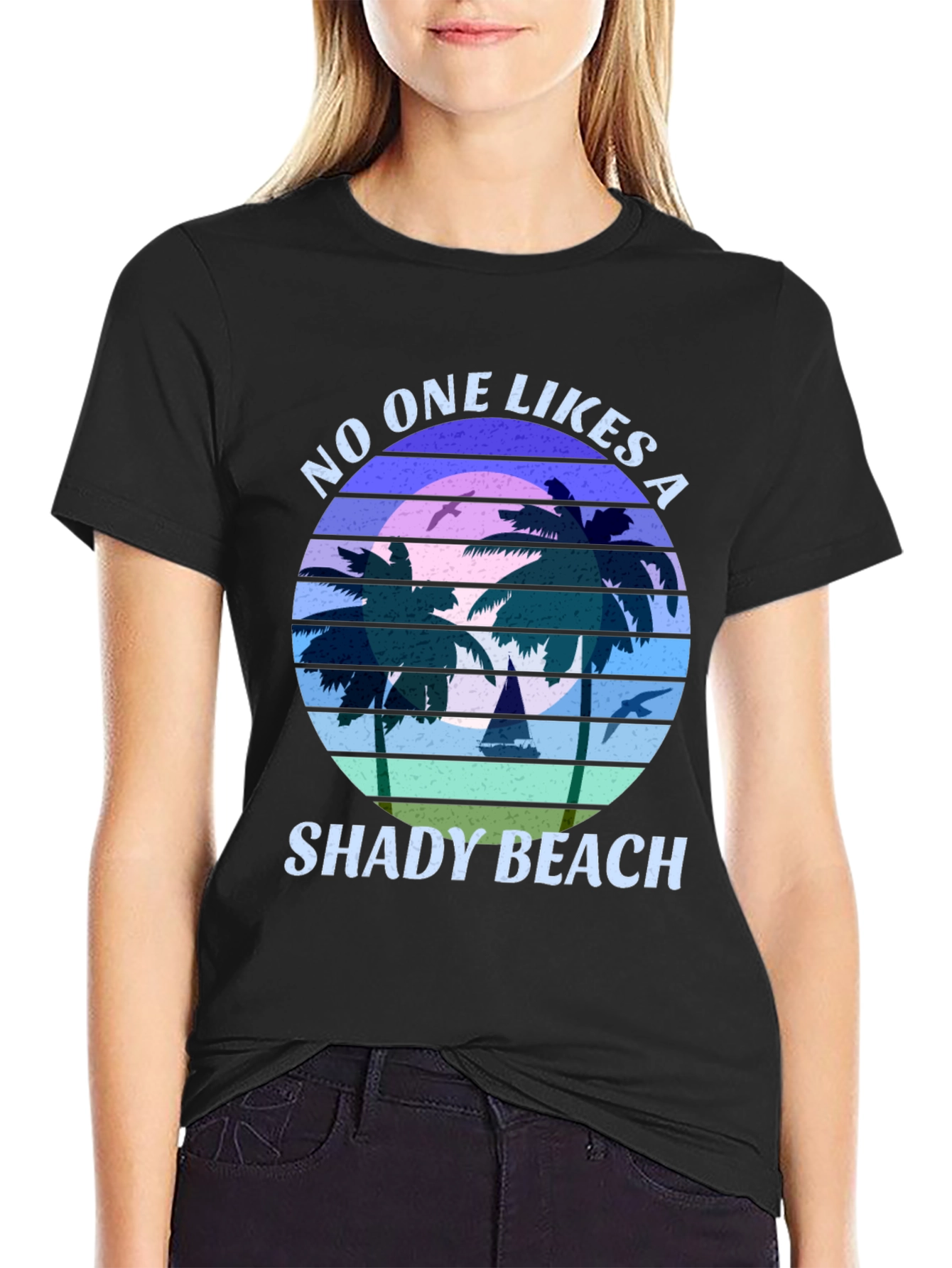 Shady Beach Graphic Tee - Retro Style