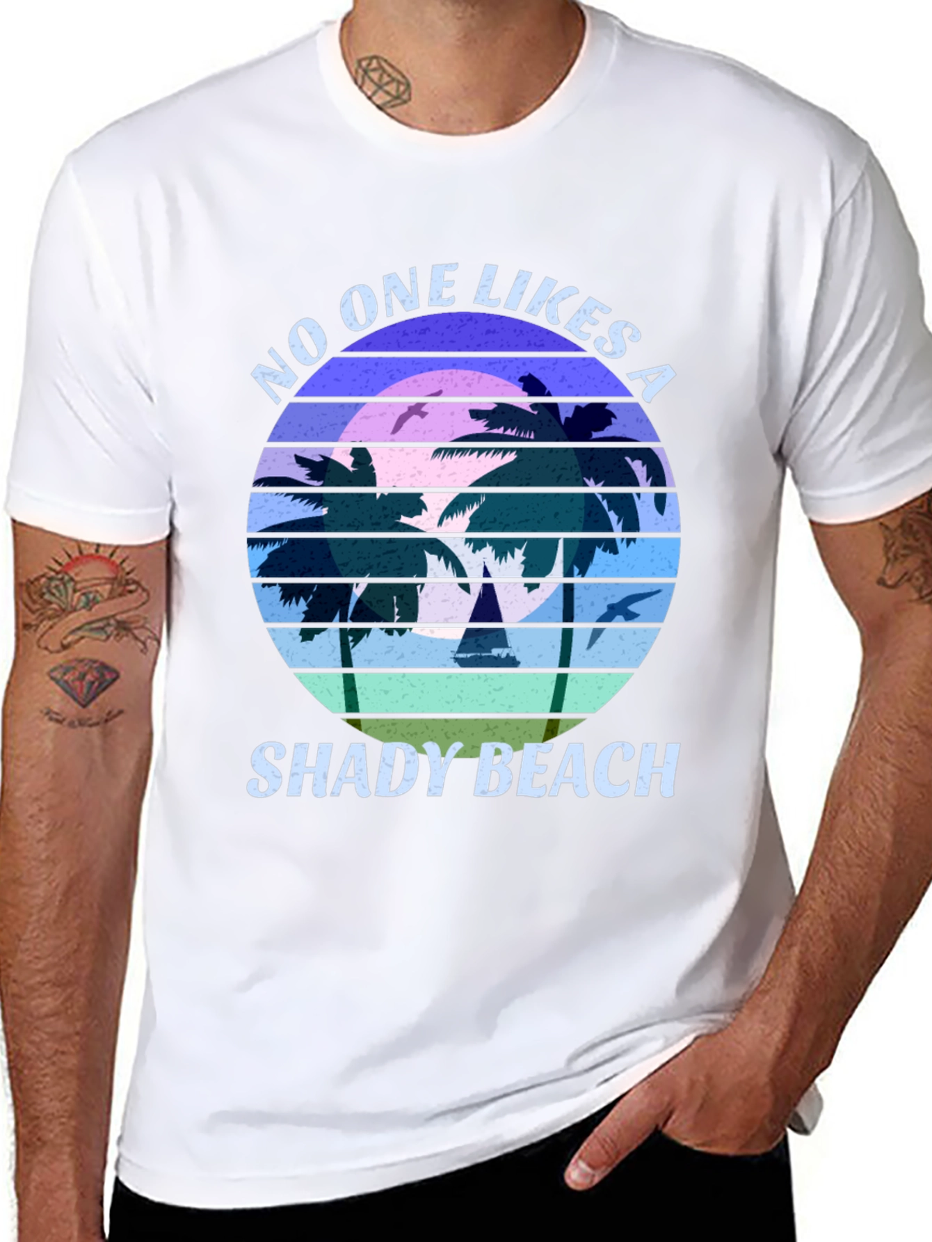 Shady Beach Graphic Tee - Retro Style