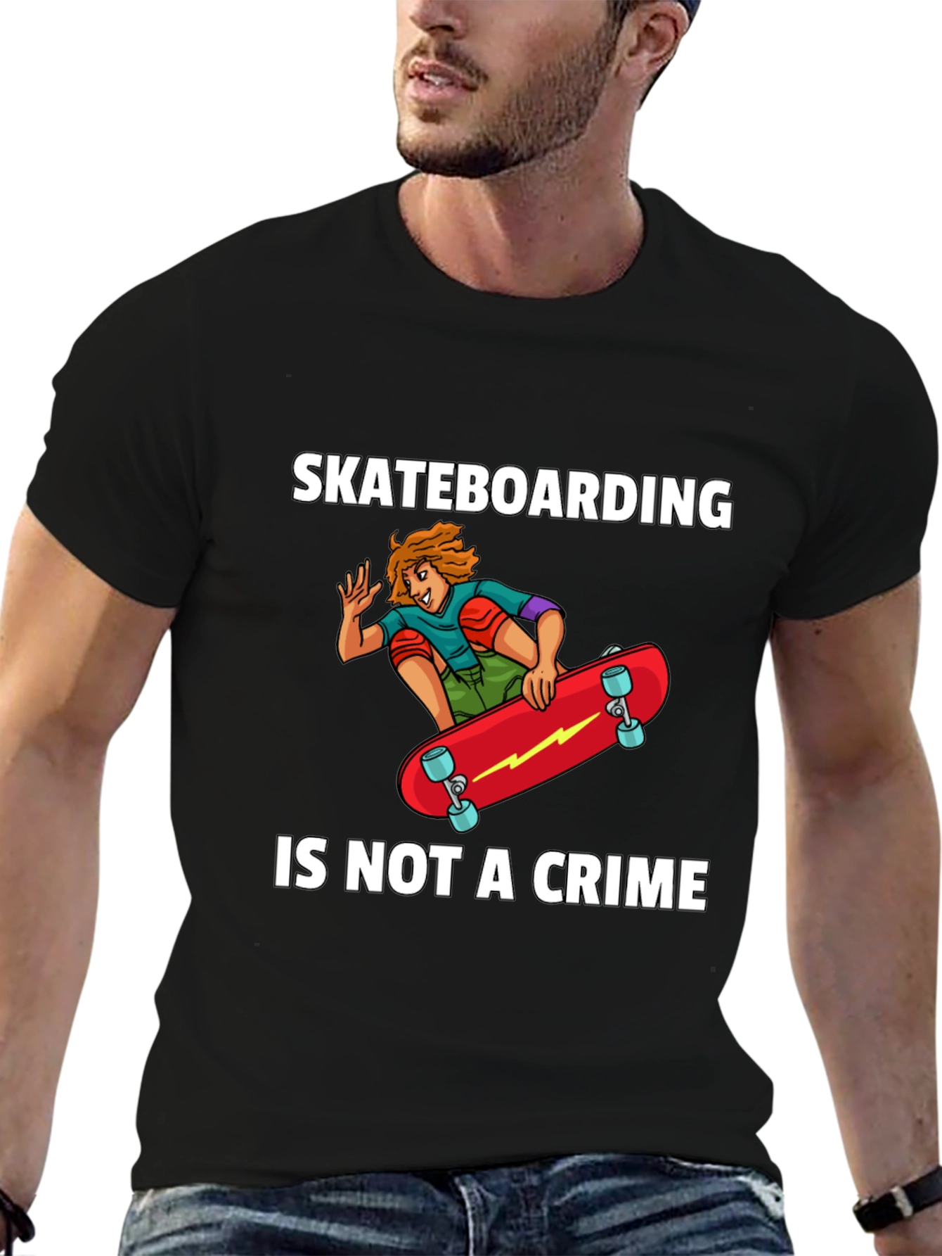 Skateboarding Is Not A Crime Graphic T-Shirt