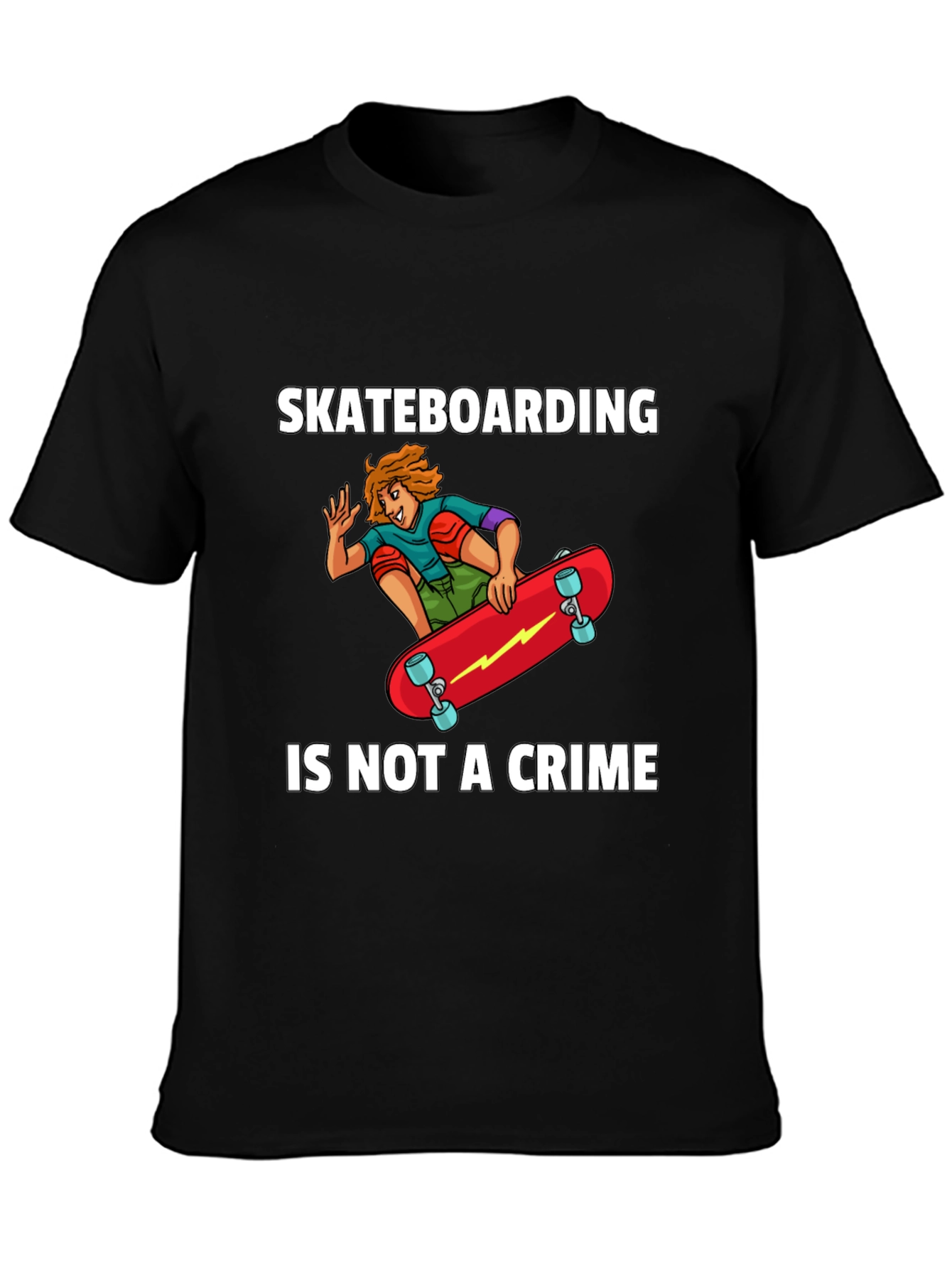 Skateboarding Is Not A Crime Graphic T-Shirt
