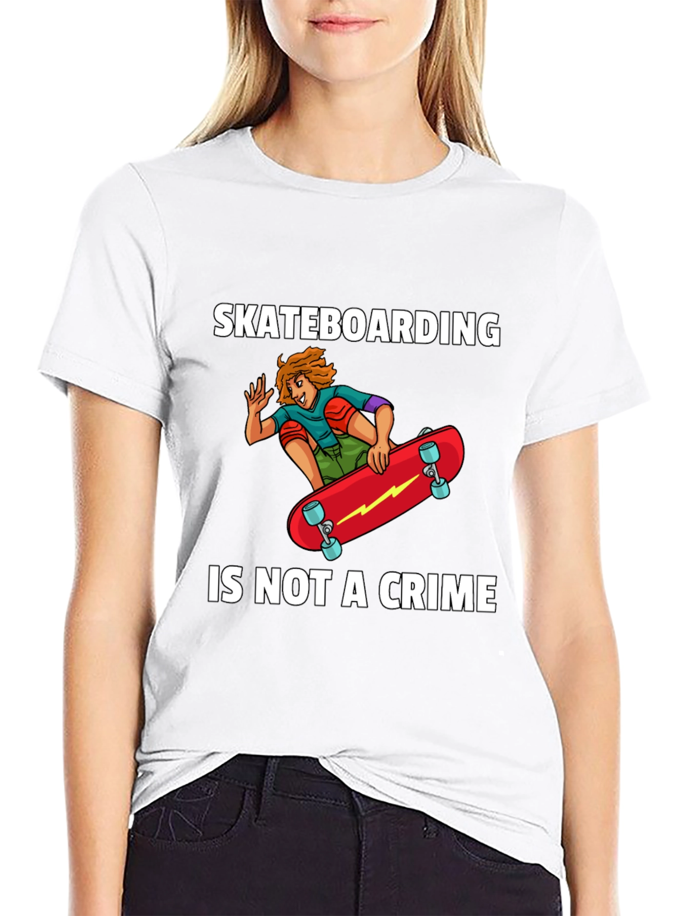 Skateboarding Is Not A Crime Graphic T-Shirt