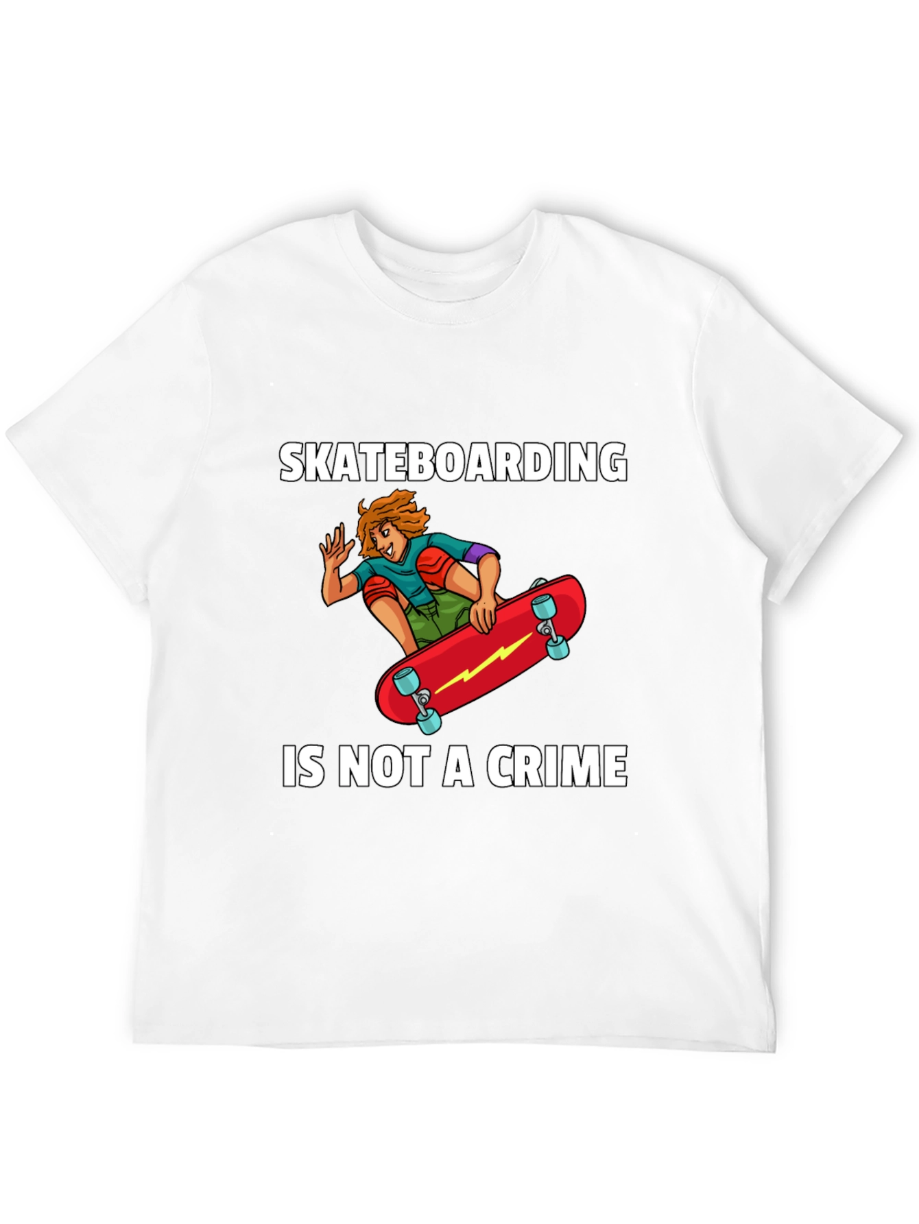 Skateboarding Is Not A Crime Graphic T-Shirt