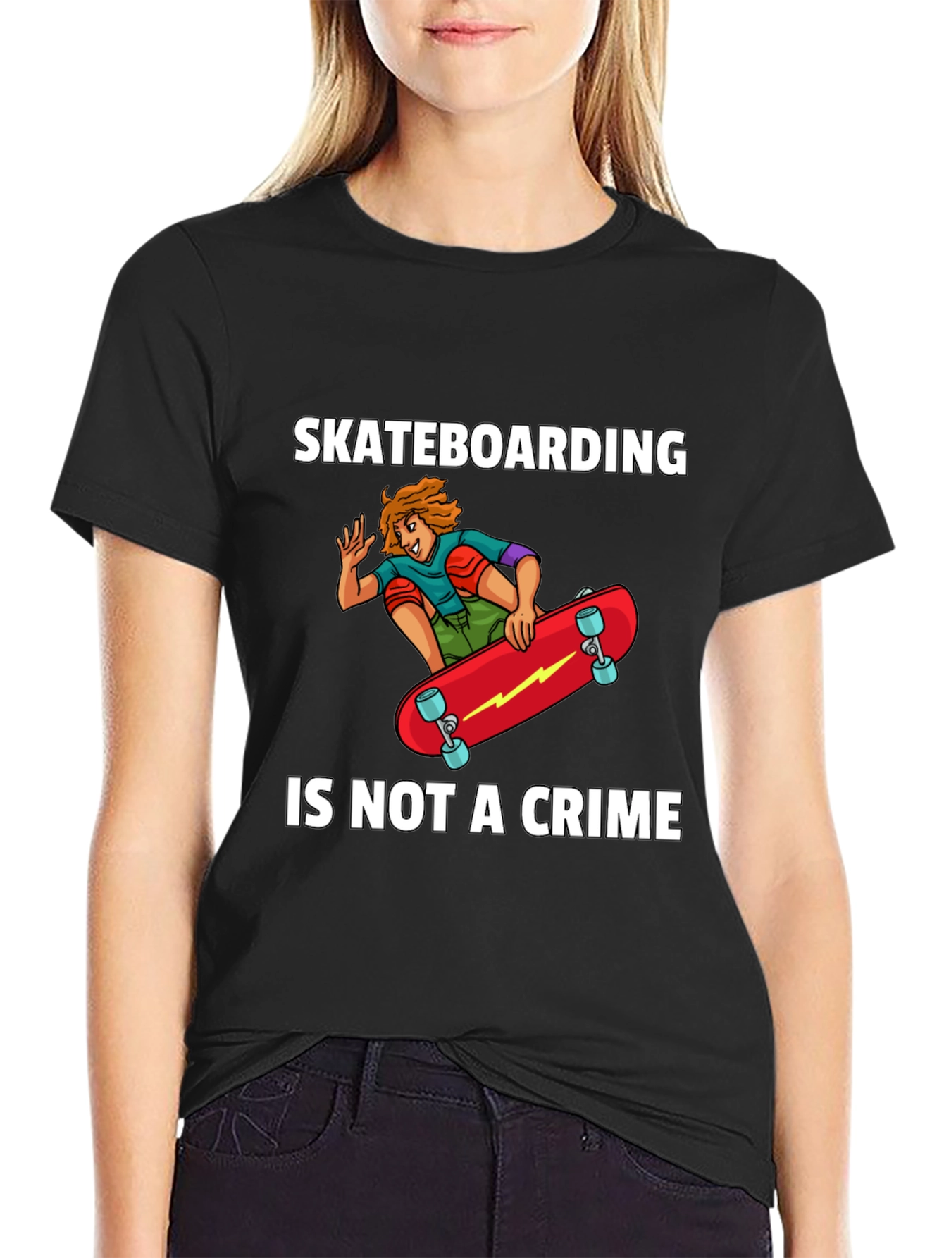Skateboarding Is Not A Crime Graphic T-Shirt