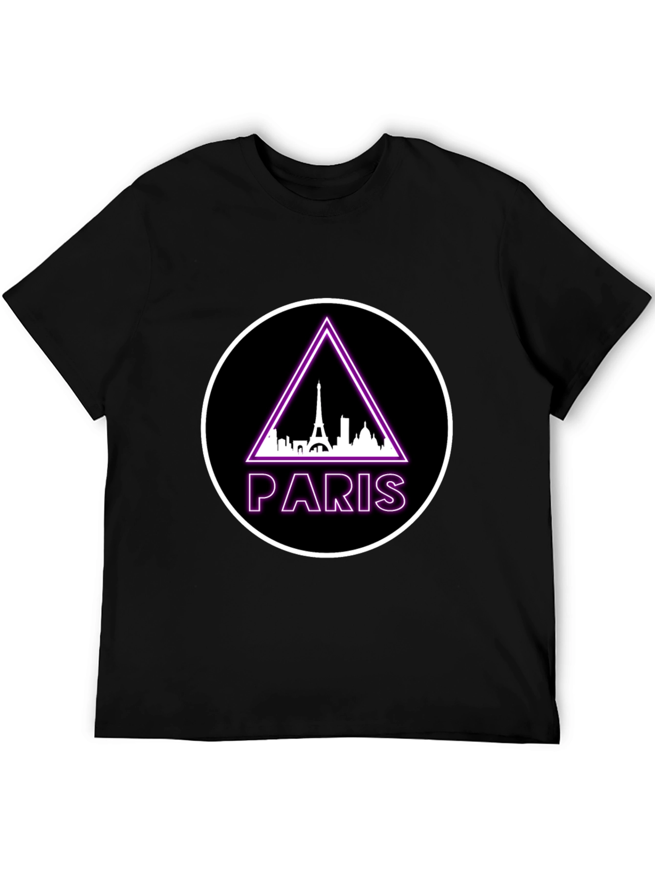 Paris Eiffel Tower Graphic Tee - Black