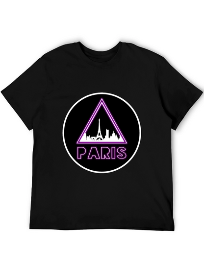 Paris Eiffel Tower Graphic Tee - Black