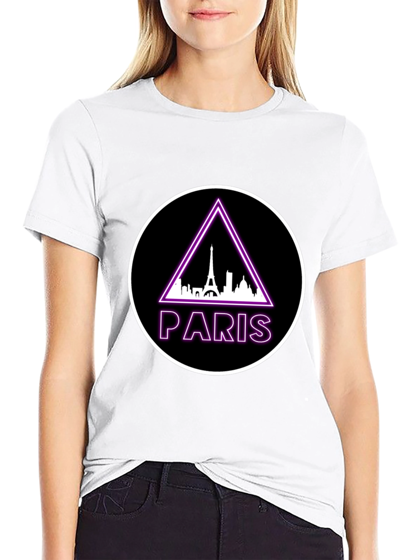 Paris Eiffel Tower Graphic Tee - Black