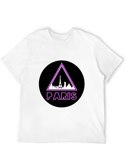 Paris Eiffel Tower Graphic Tee - Black