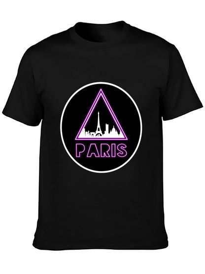 Paris Eiffel Tower Graphic Tee - Black