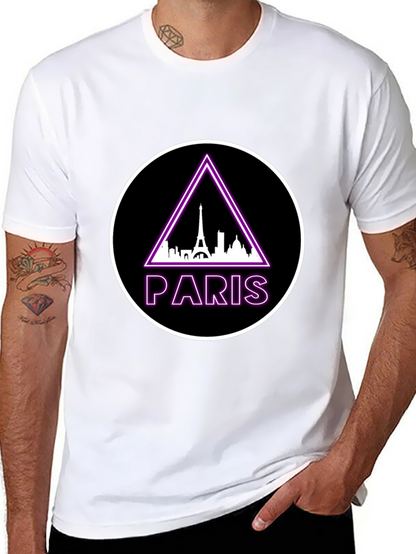 Paris Eiffel Tower Graphic Tee - Black