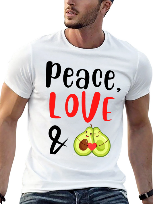 Peace Love Avocado T-Shirt Cute Couple Tee