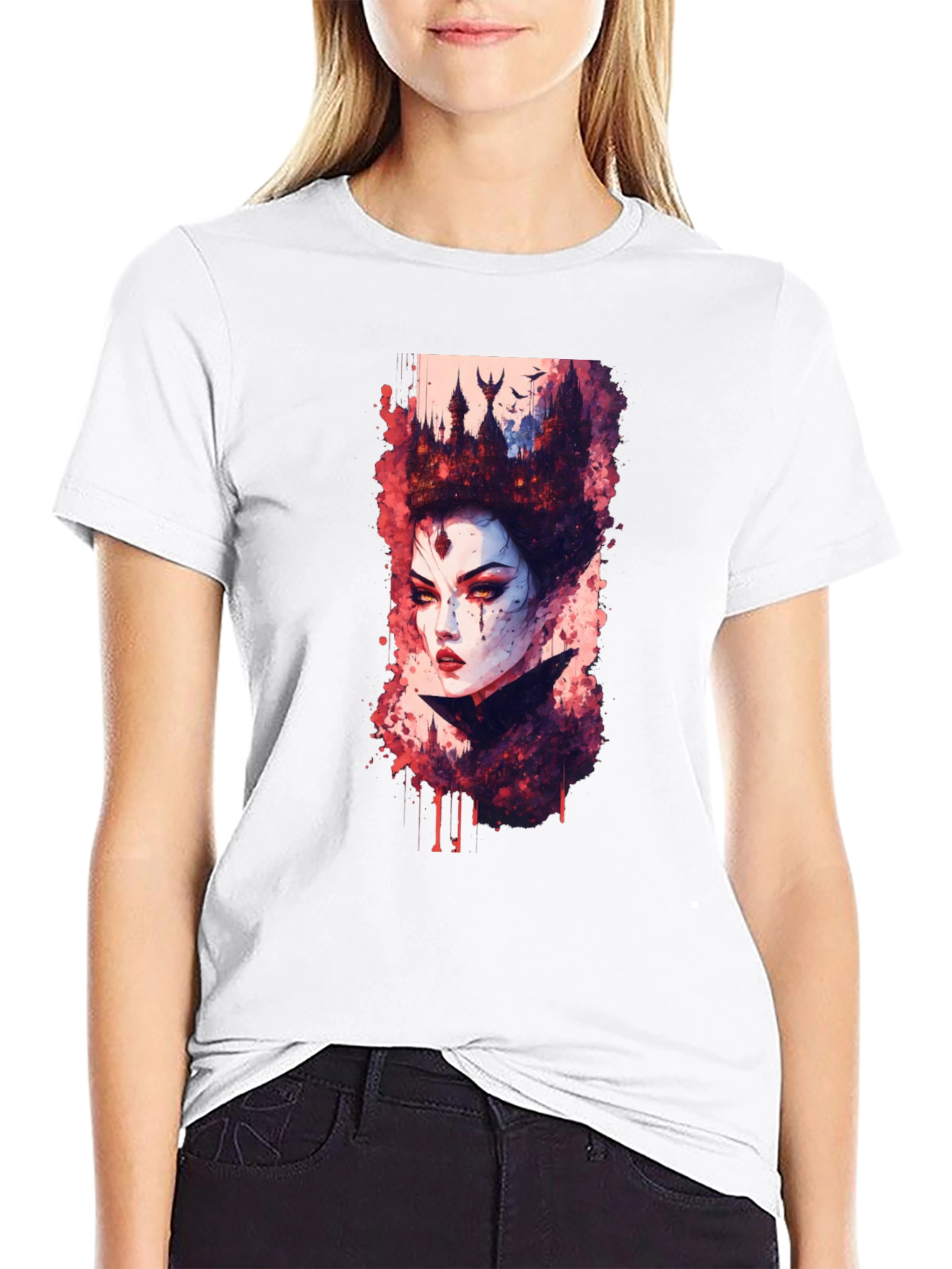 Evil Queen Graphic Tee - Dark Fantasy T-Shirt