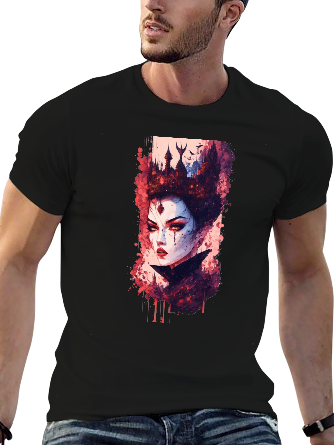 Evil Queen Graphic Tee - Dark Fantasy T-Shirt