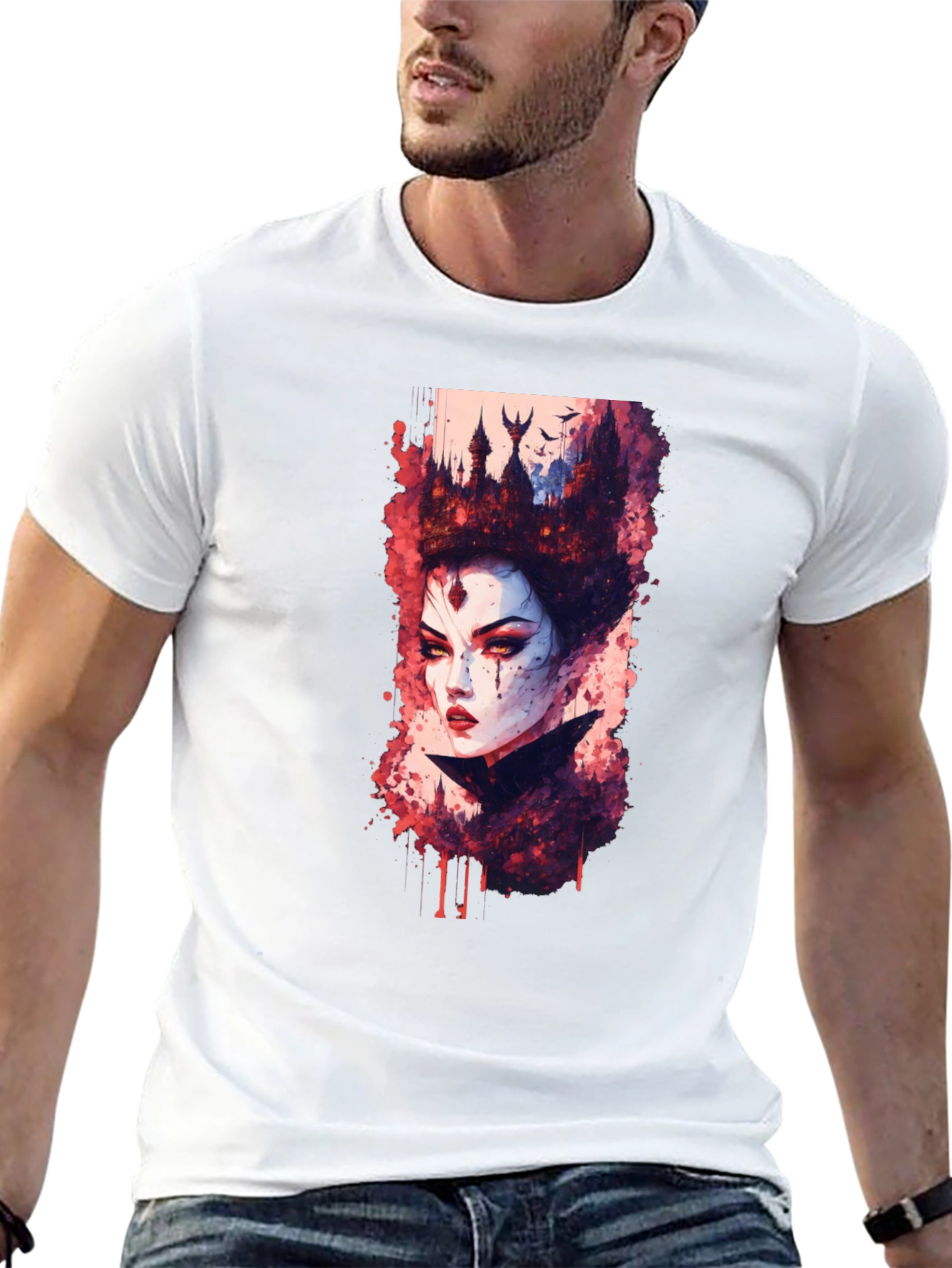 Evil Queen Graphic Tee - Dark Fantasy T-Shirt