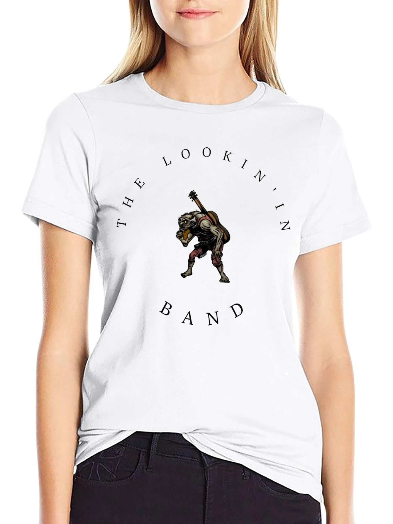 The Lookin In Band T-Shirt - Black Crew Neck