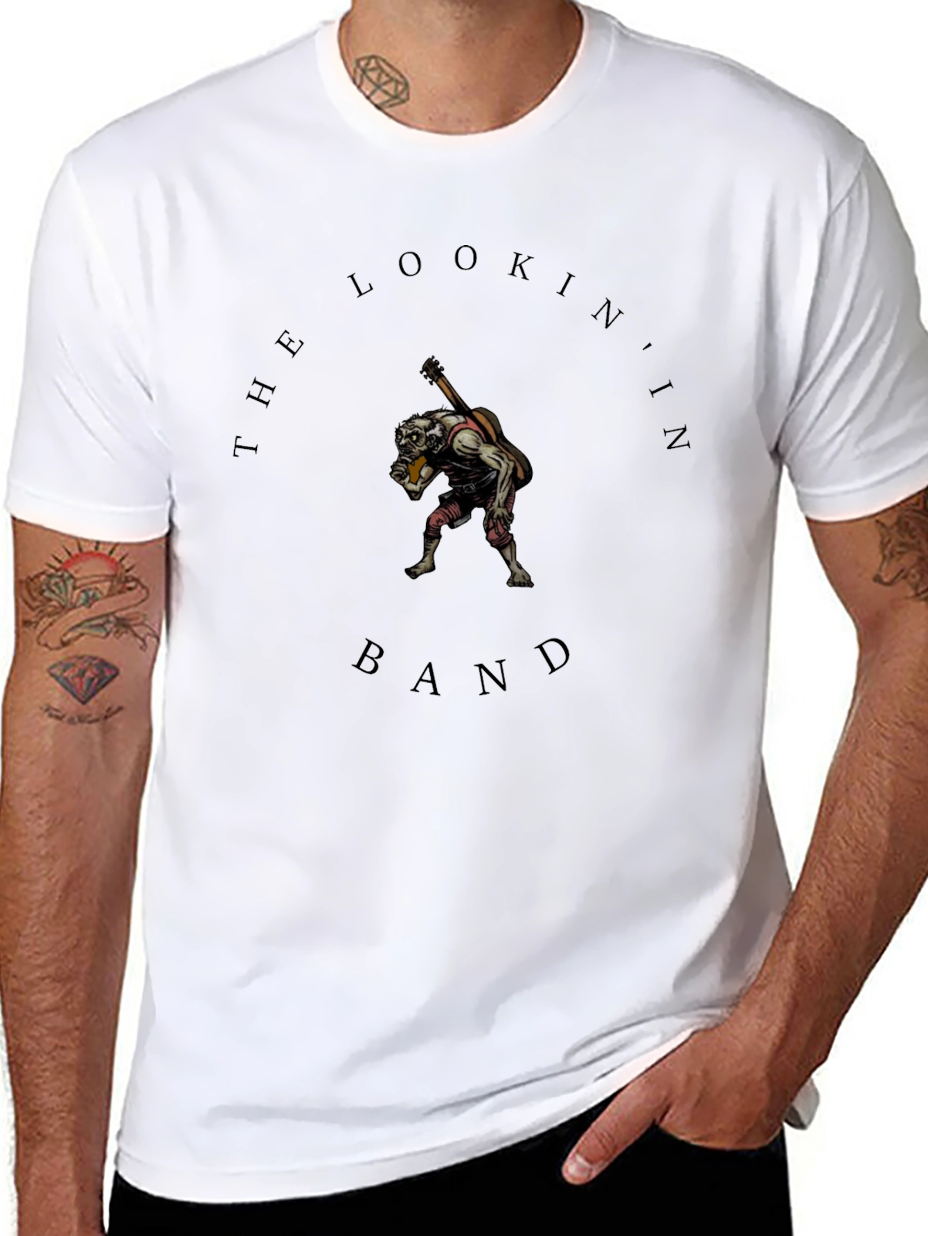 The Lookin In Band T-Shirt - Black Crew Neck