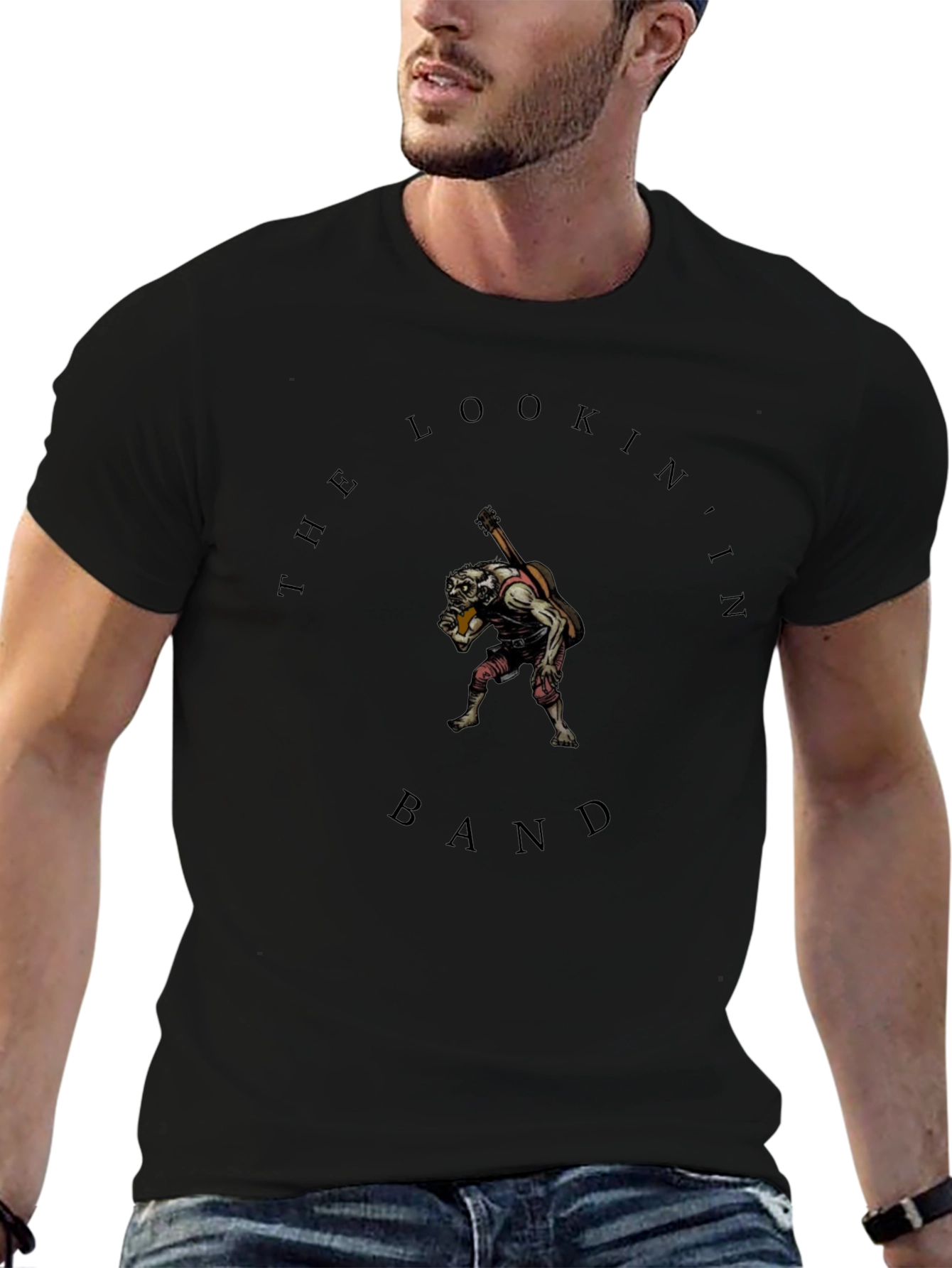 The Lookin In Band T-Shirt - Black Crew Neck