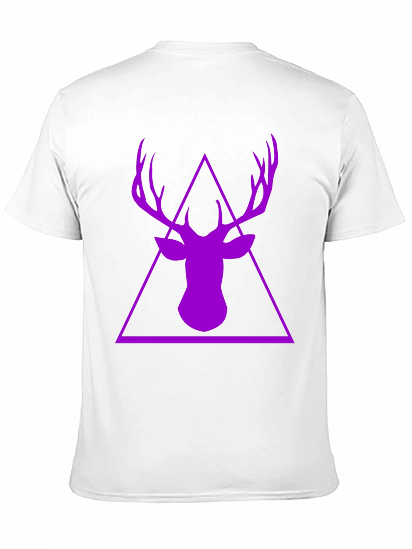 Purple Deer Triangle Graphic Black T-Shirt