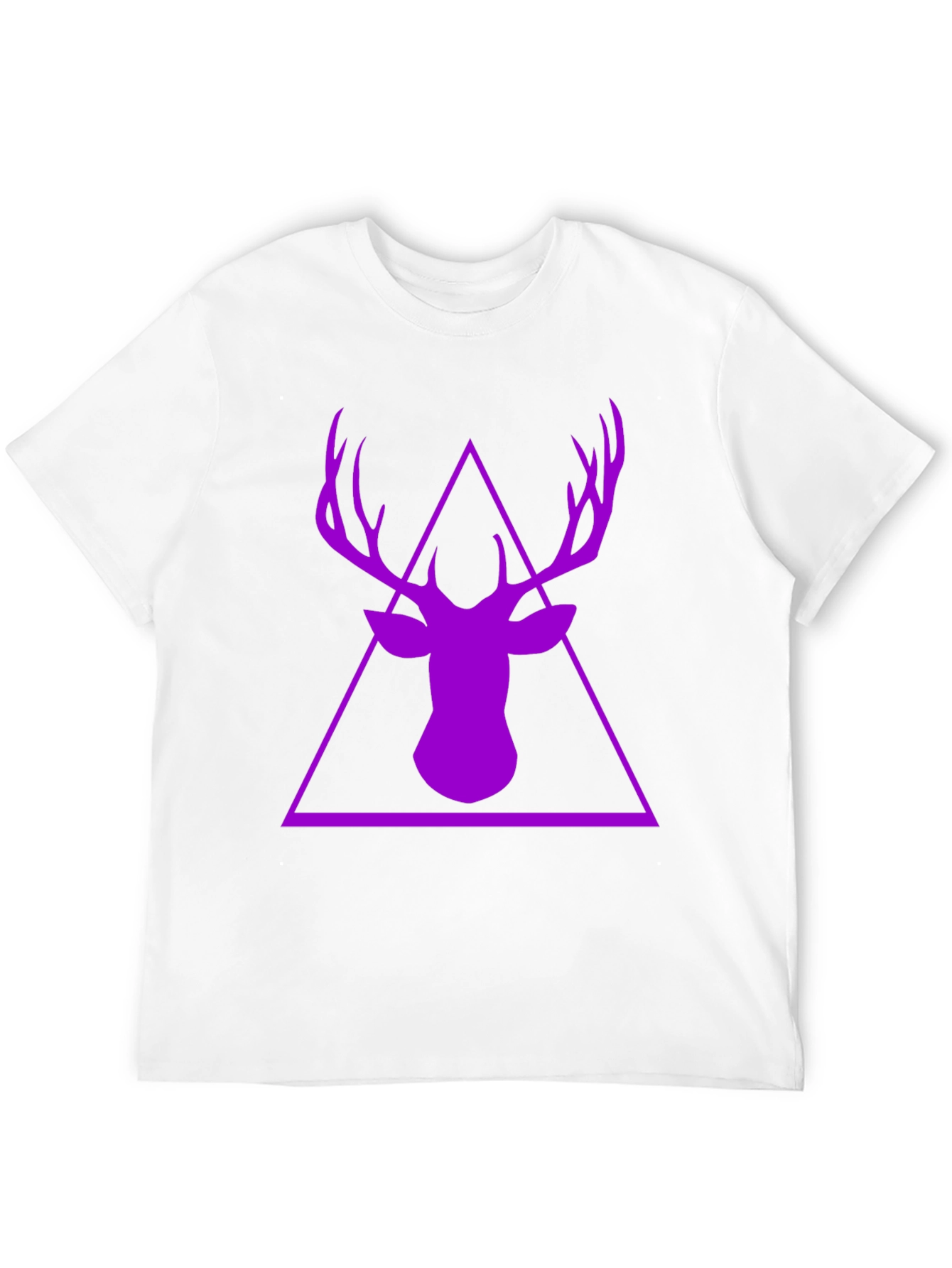 Purple Deer Triangle Graphic Black T-Shirt