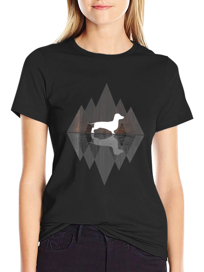 Dachshund Silhouette Graphic Tee