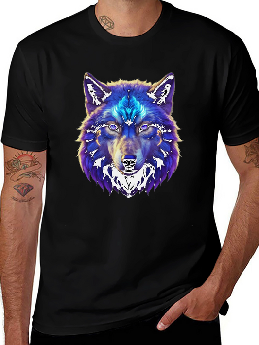 Wolf Graphic Print Black T-Shirt