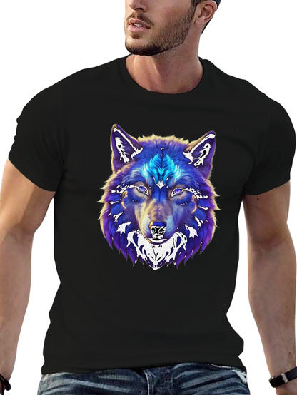 Wolf Graphic Print Black T-Shirt