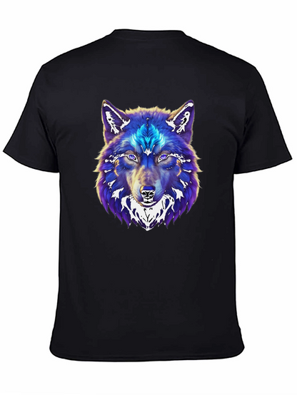 Wolf Graphic Print Black T-Shirt