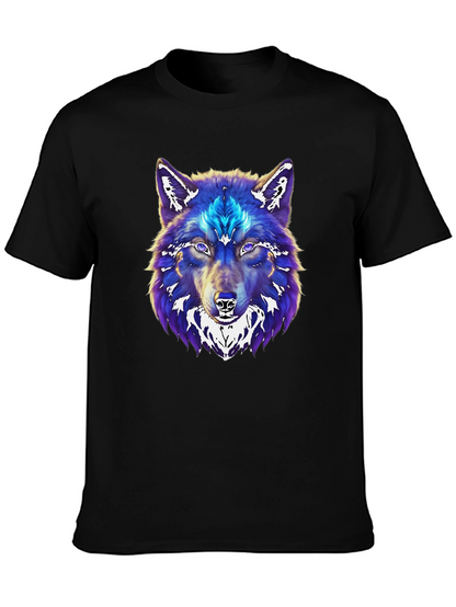 Wolf Graphic Print Black T-Shirt